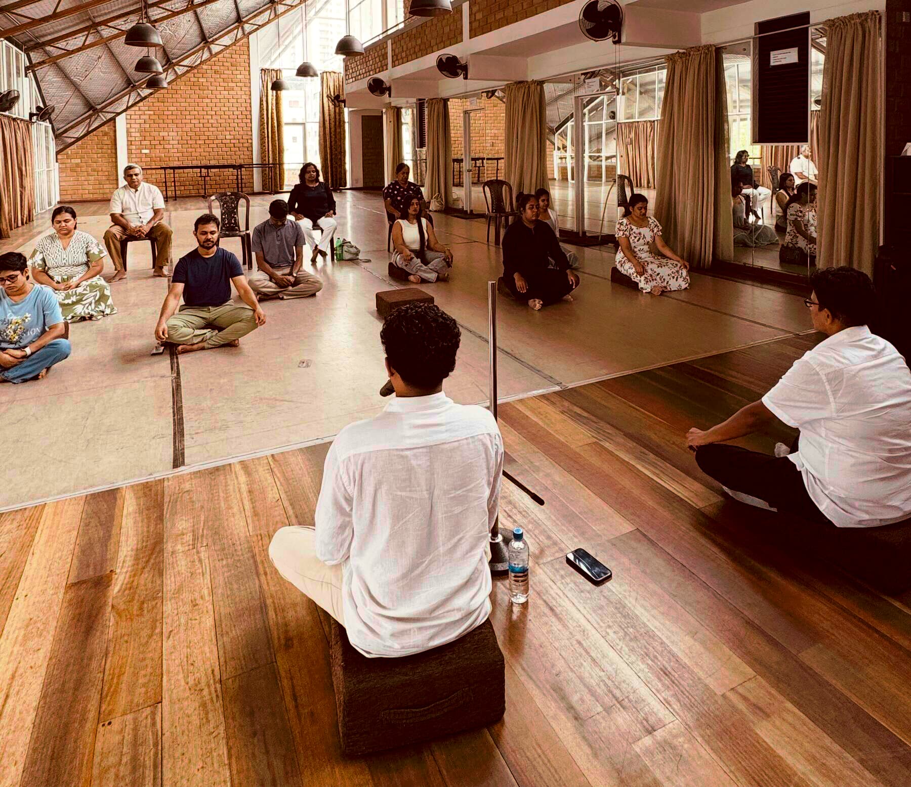 A group meditation session at the Mahaguru Center